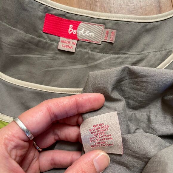 Boden Gray Green Color Block Sleeveless Sheath‎ Dress Mod Retro Office Size 10R - Picture 7 of 7